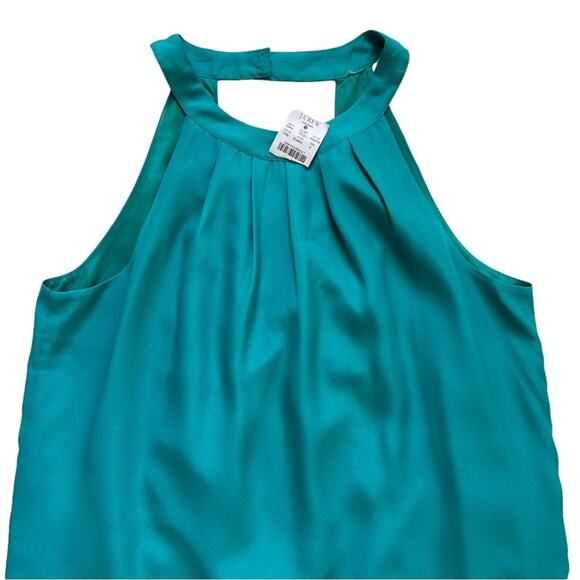 J. Crew Factory Dress Teal Halter Sleeveless Open Wrap Back Shift Size 6 NEW - Picture 8 of 12